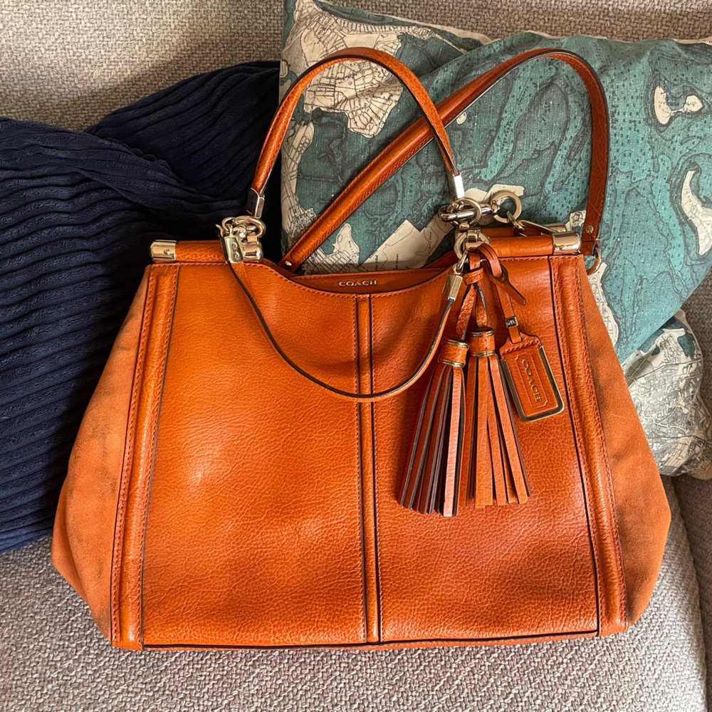 Vintage Coach Burnt Orange Leather Shoulder Bag